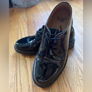 Doc Dr Martens Original Oxford Combat Black Patent Leather Shoes Women’s 7
